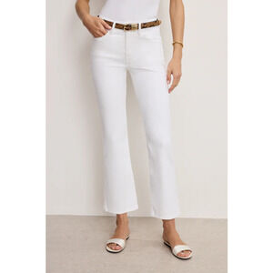 Good American Good Legs Crop Mini Boot white Jeans size 18